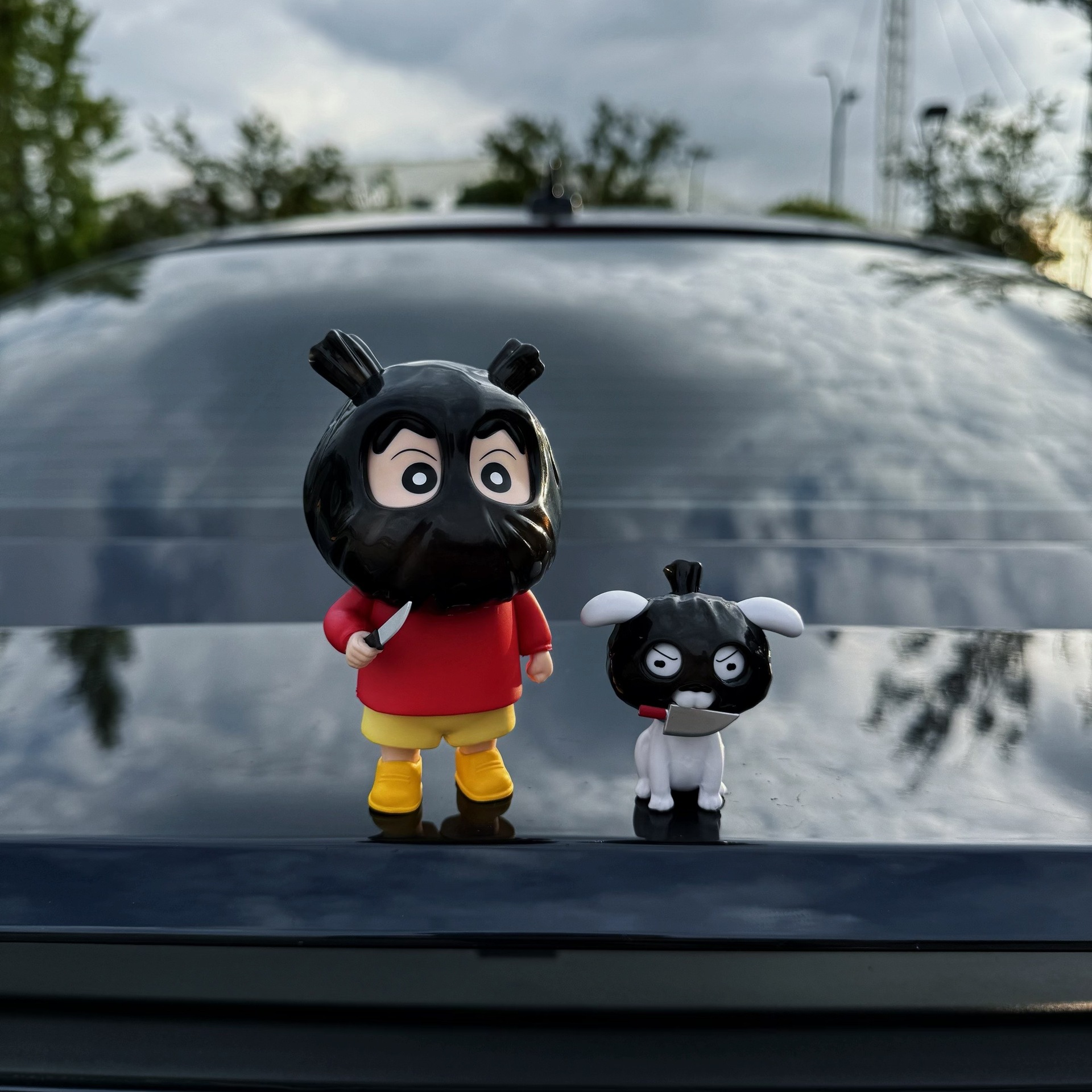 打劫蜡笔小新手办小白周边公仔可爱搞怪桌面摆件玩偶玩具生日礼物