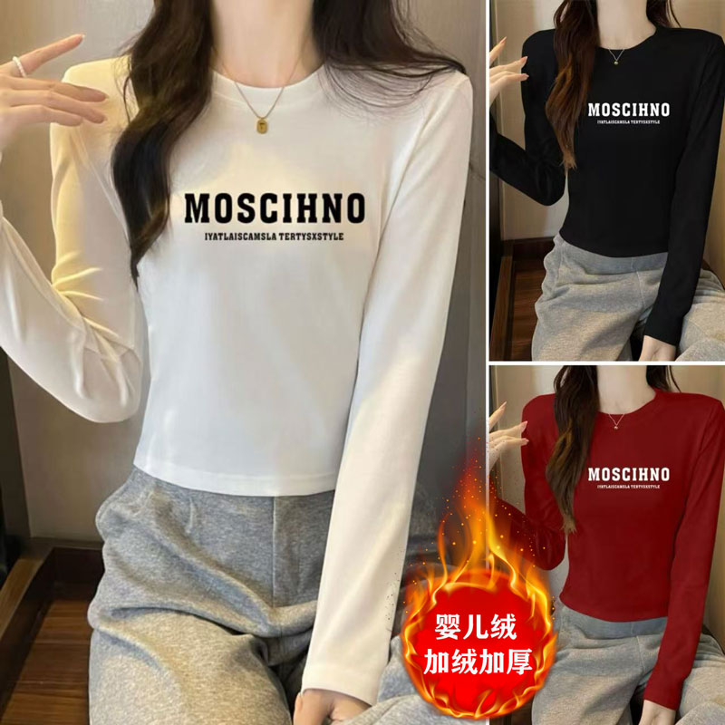 2025秋冬正肩短款长袖宽松百搭显瘦圆领洋气ins小个子黑白显瘦