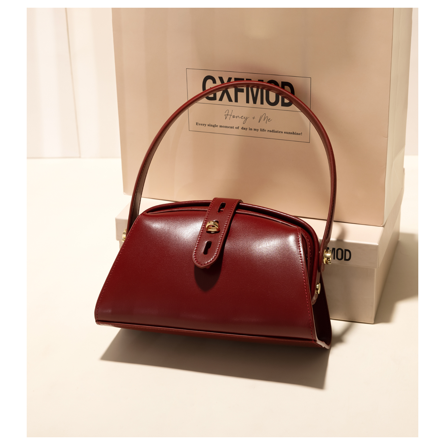 新款复古红色包包法式牛皮手提女包2025秋冬单肩斜挎结婚包