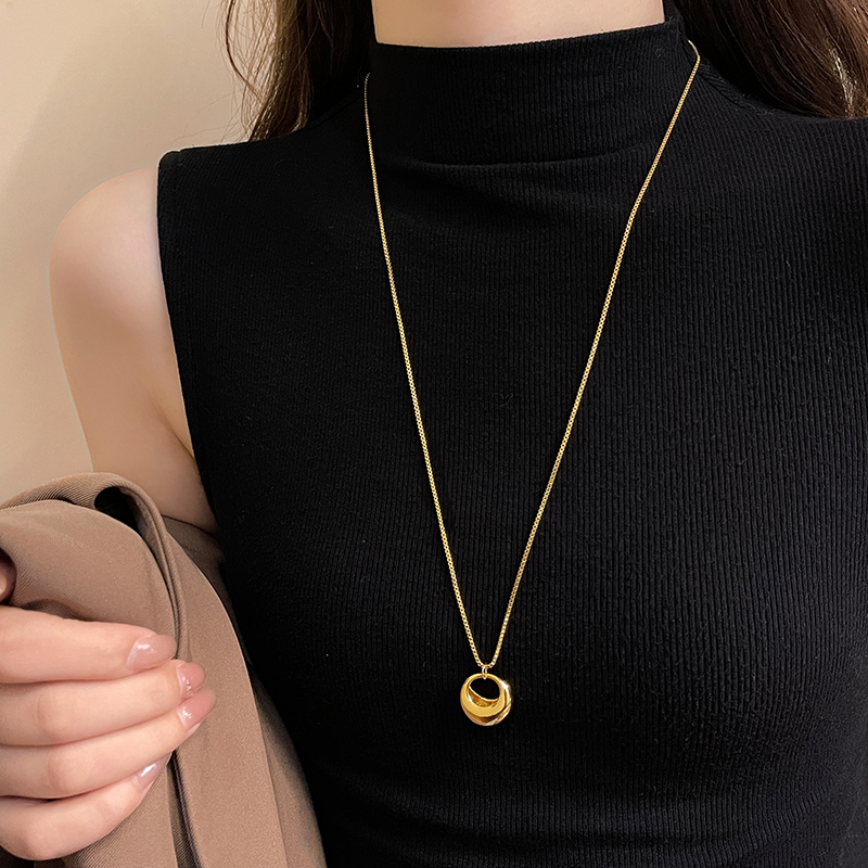 铜合金项链 金色秋冬毛衣链女轻奢高级感长款项链大气高档配饰潮
