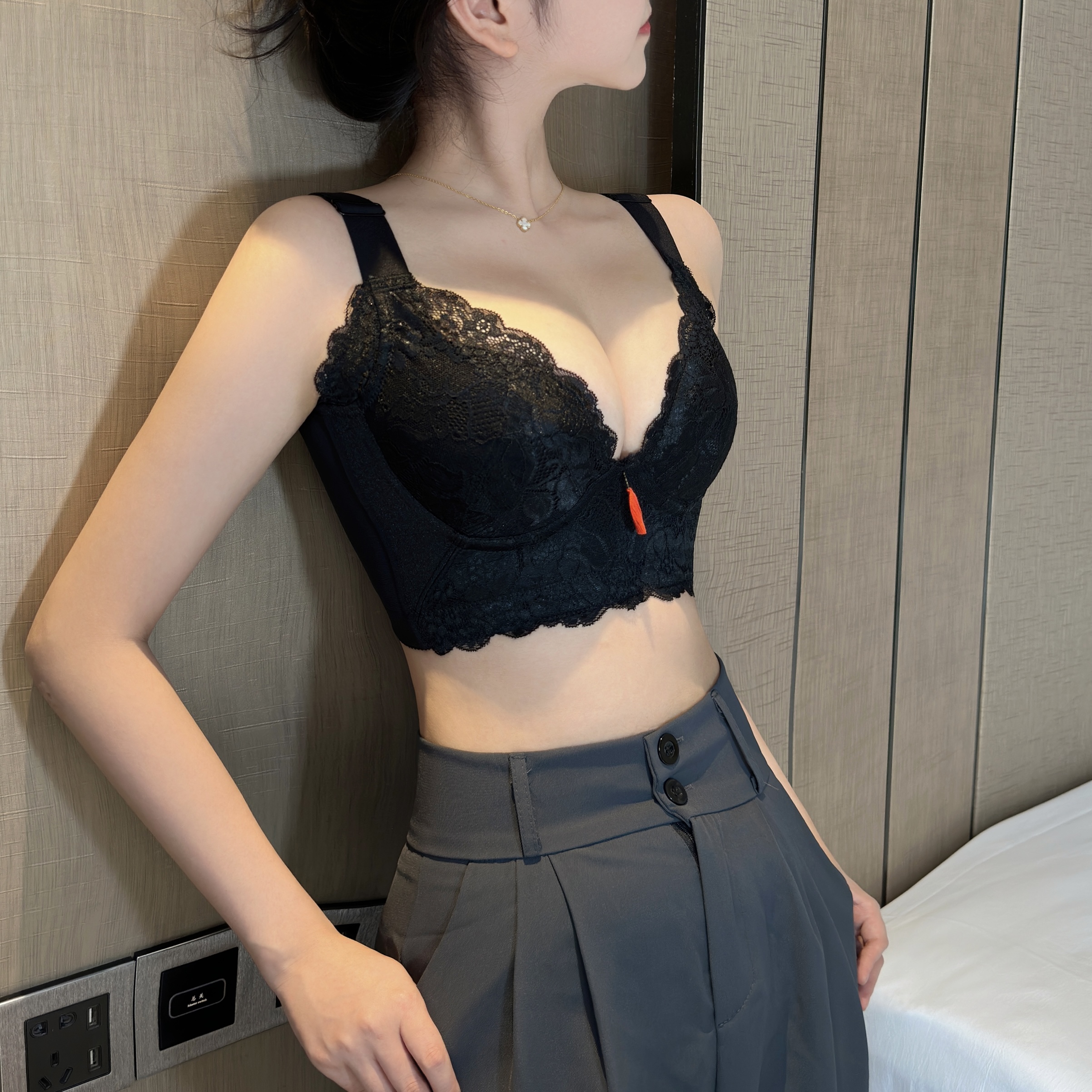 新品两件软圈薄款聚拢大胸显小内衣文胸调整型矫正内衣透气收副乳