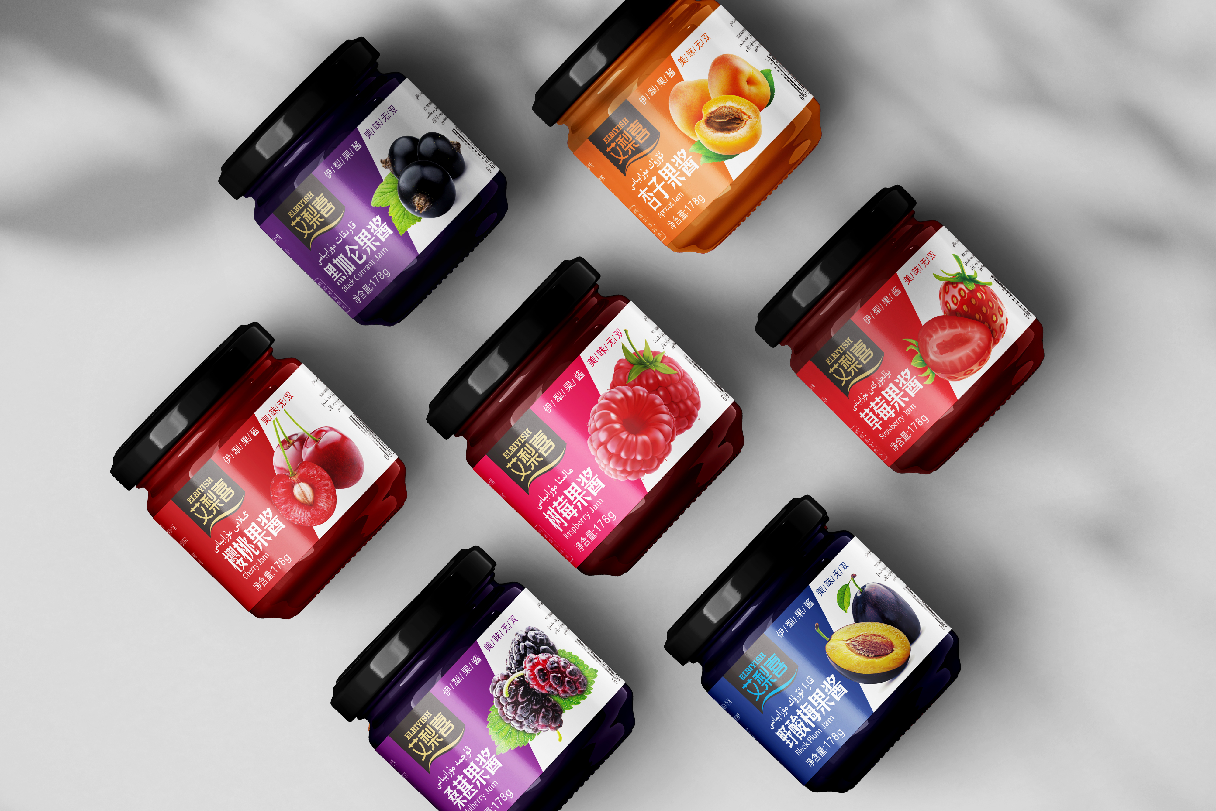 新疆发货艾梨喜178g果酱冰粉蓝莓桑葚杏树莓烘焙早餐草莓果酱