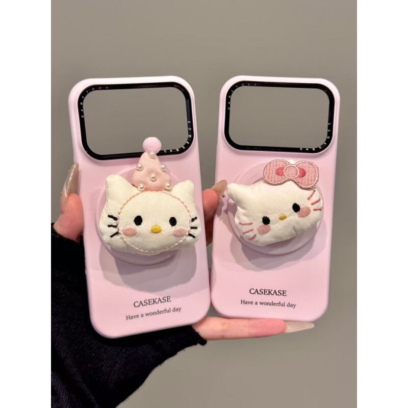 少女粉可爱长帽猫咪磁吸适用iphone17promax苹果16pr手机壳15新款