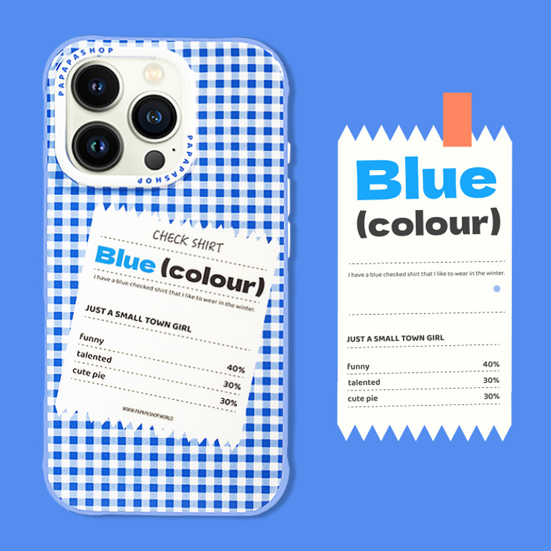 PaPaPa制造局  春日ins梦幻蓝白格纹磁吸支架苹果&华为手机壳