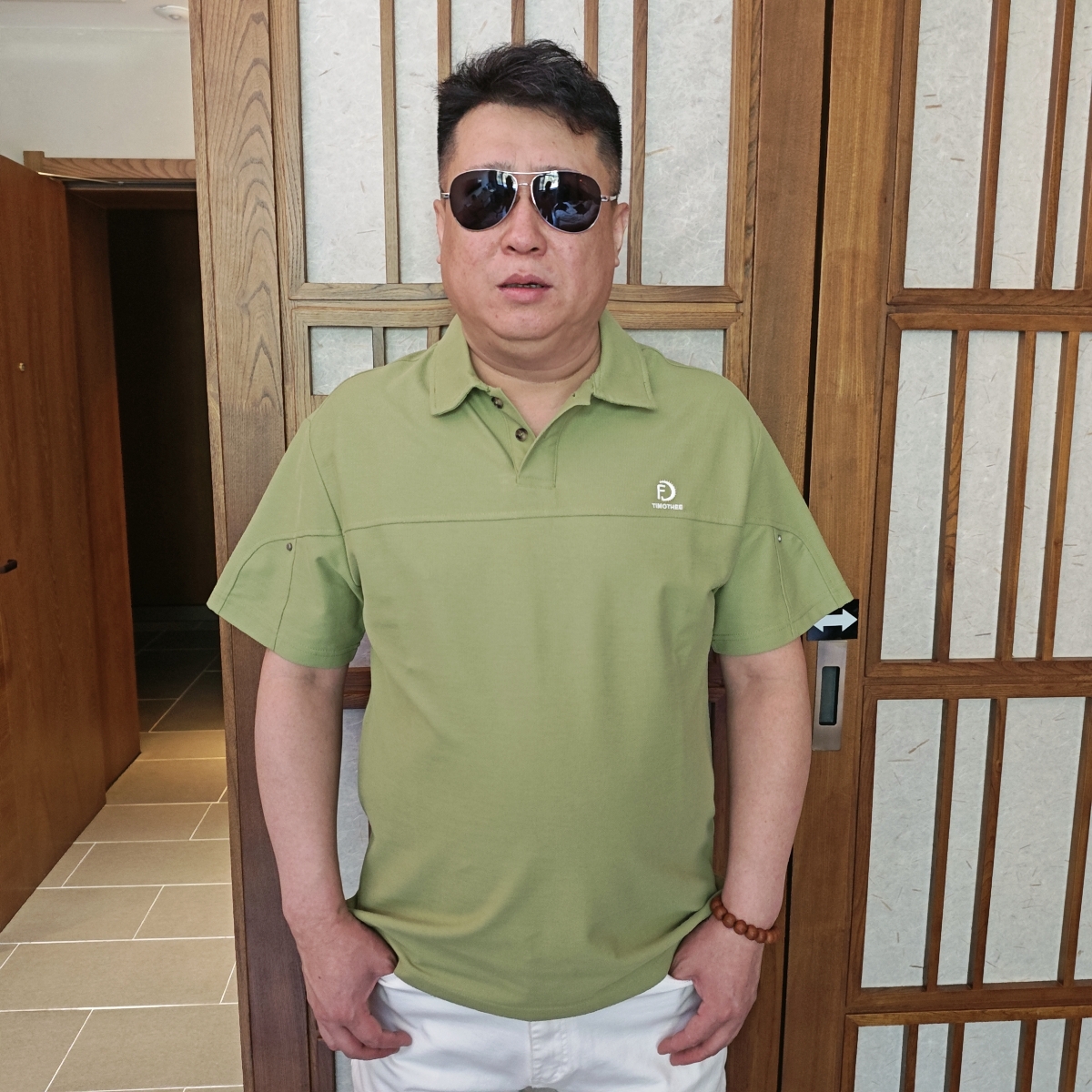 男士大码纯色时尚透气简约宽松商务t恤翻领休闲POLO衫大码男装WT