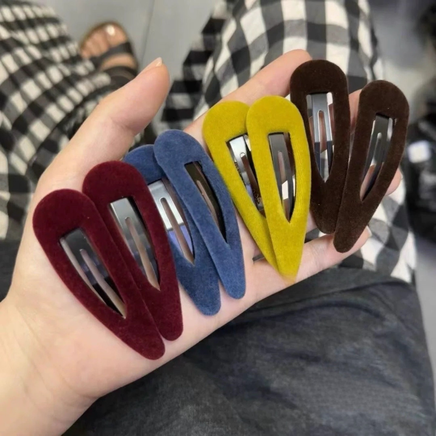 韩国东大门同款丝绒水滴发夹高级感刘海夹侧边夹儿童发卡头饰