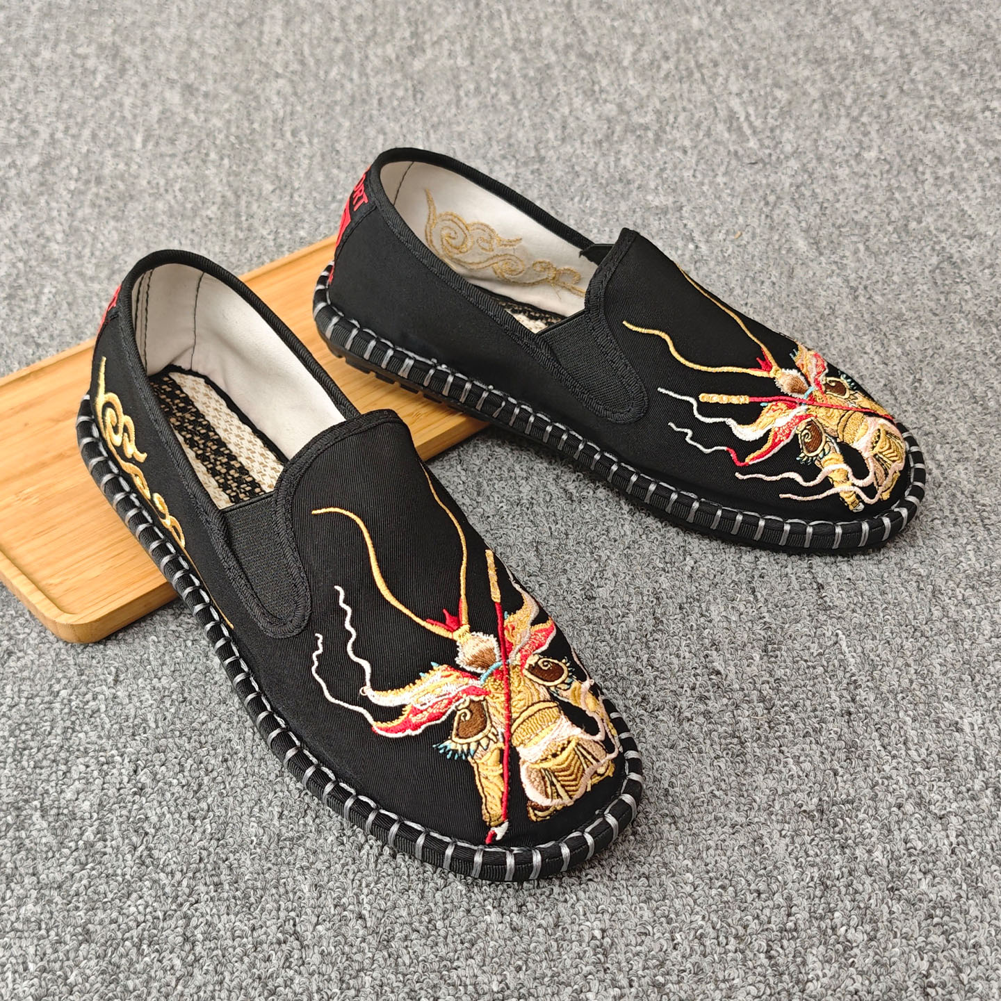 老北京布鞋男款一脚蹬开车工作鞋休闲鞋学生单鞋中国风潮鞋不闷汗