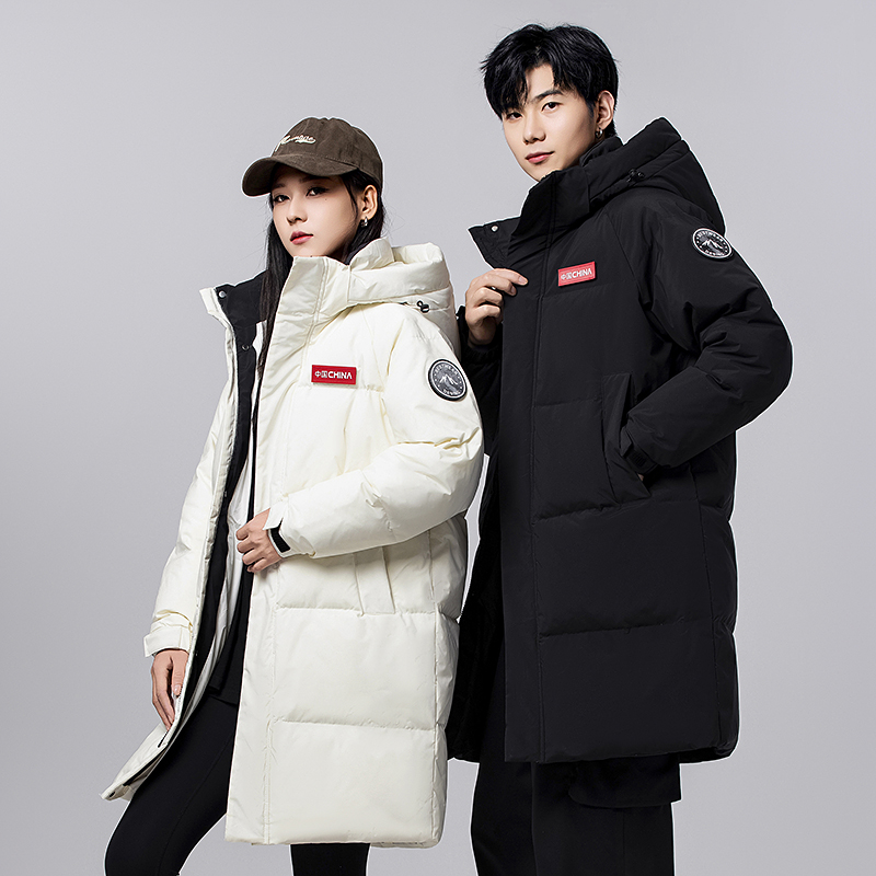 高品质中长款羽绒服情侣2025年冬季新款加厚男女潮流连帽保暖外套