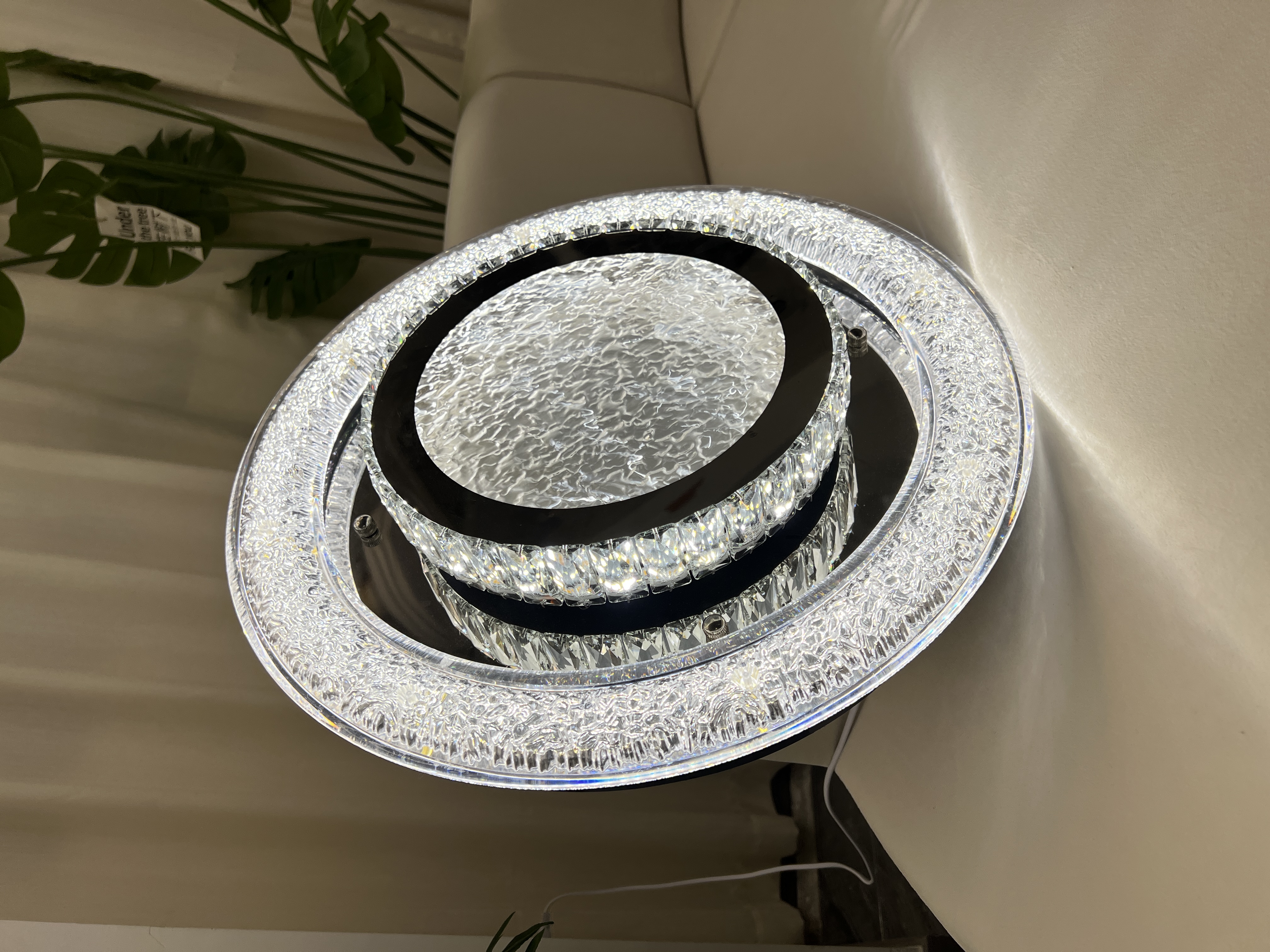 甜甜圈【中山媛创】护眼高档轻奢水晶款房间灯离线语音中山灯具