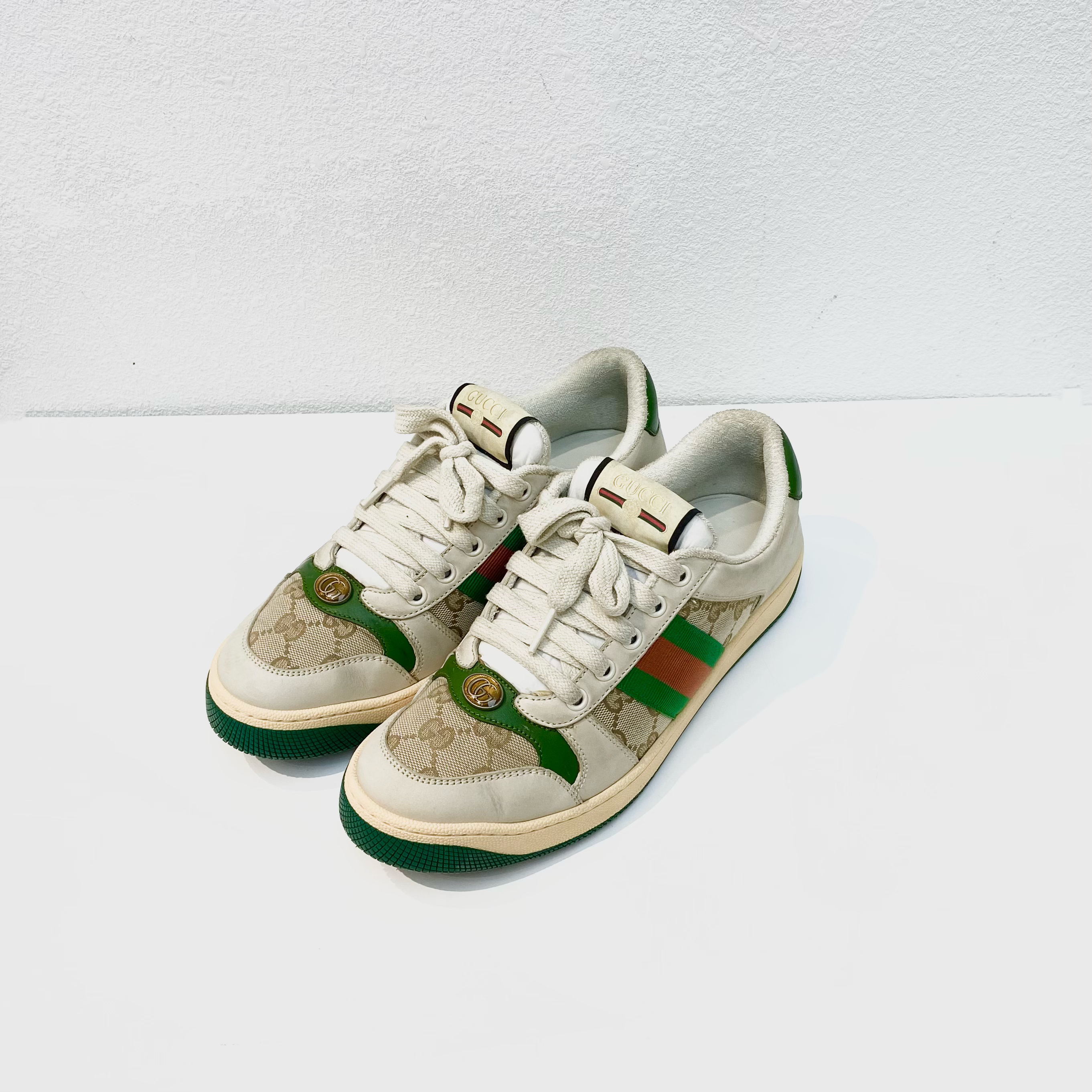 99新 GUCCI/古驰 99新GUCCI/古驰爆款绿脏脏鞋板鞋38.5中古码2643