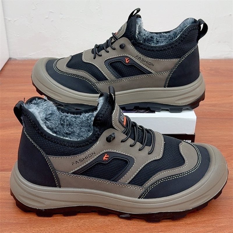 冬季老北京棉鞋男士保暖防滑休闲运动鞋加绒加厚中老年爸爸鞋