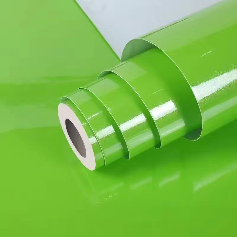 绿色墙纸自粘墙纸自粘防水防潮厨房橱柜门翻新贴纸防油耐高温壁纸