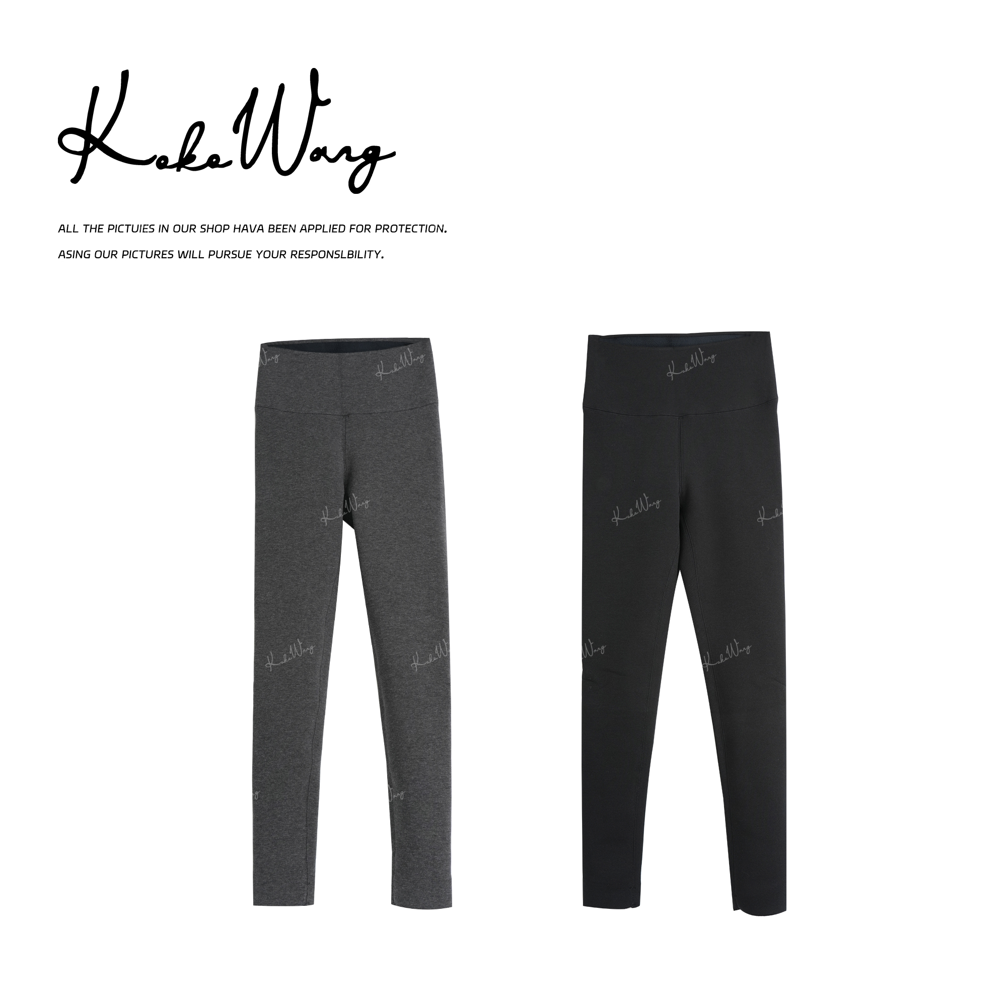 KOKO WANG秋冬新款60支精梳棉定制面料加厚鲨鱼打底裤N8005K05K46