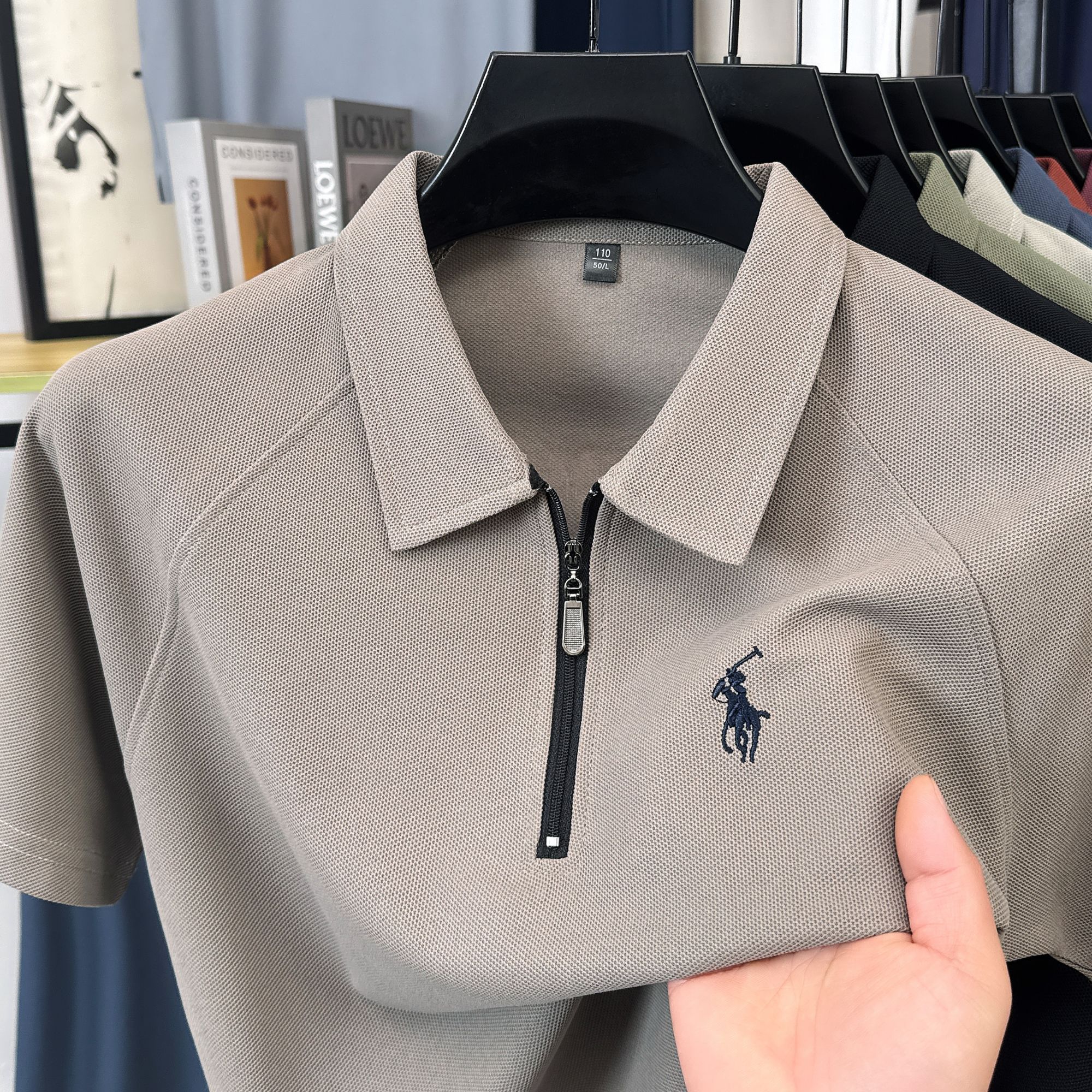 保罗刺绣小马标POLO衫男士短袖t恤2025夏季新款商务短袖T恤网球衫