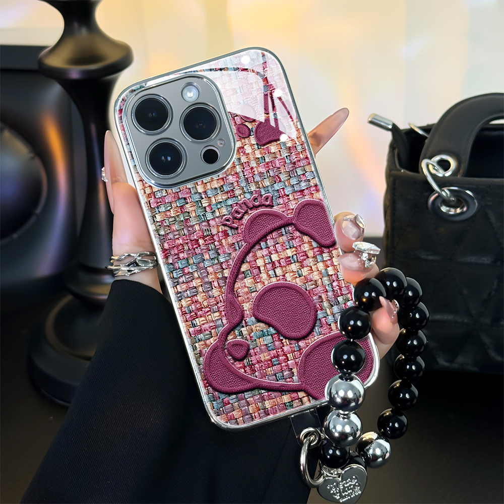 适用于苹果17华为OPPO小米VIVO高颜值简约小众电镀玻璃壳BG0258