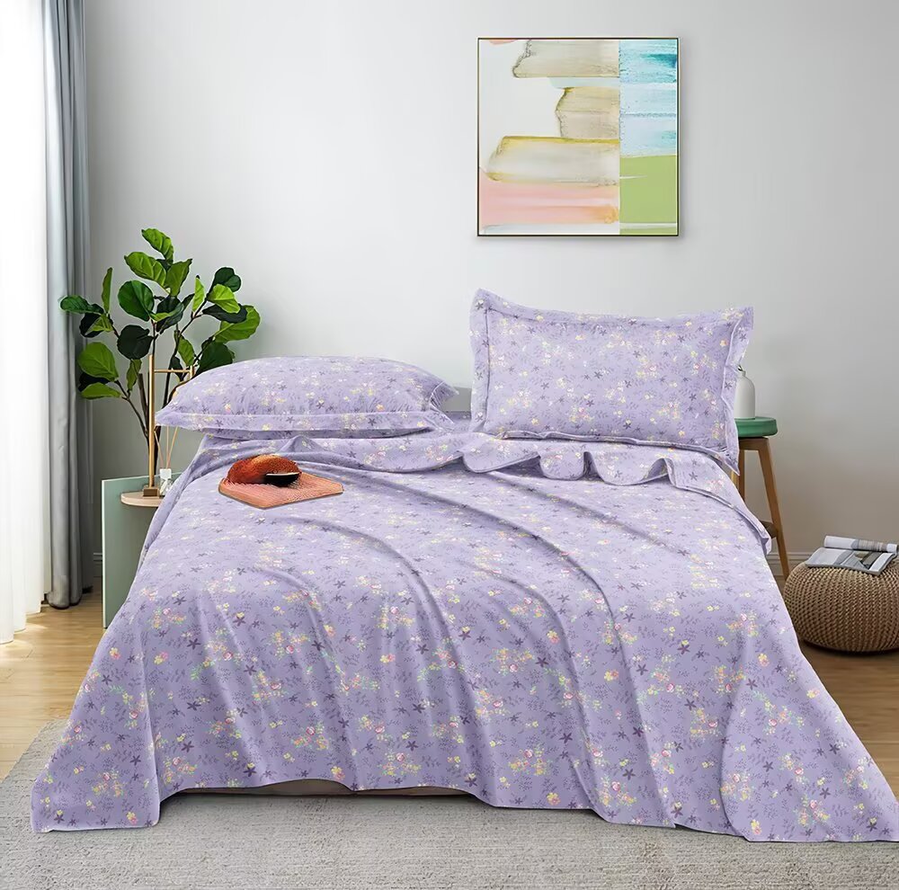 A类原棉老粗布学生细纱床单碎花三件套家居家宿舍炕单软凉席床单