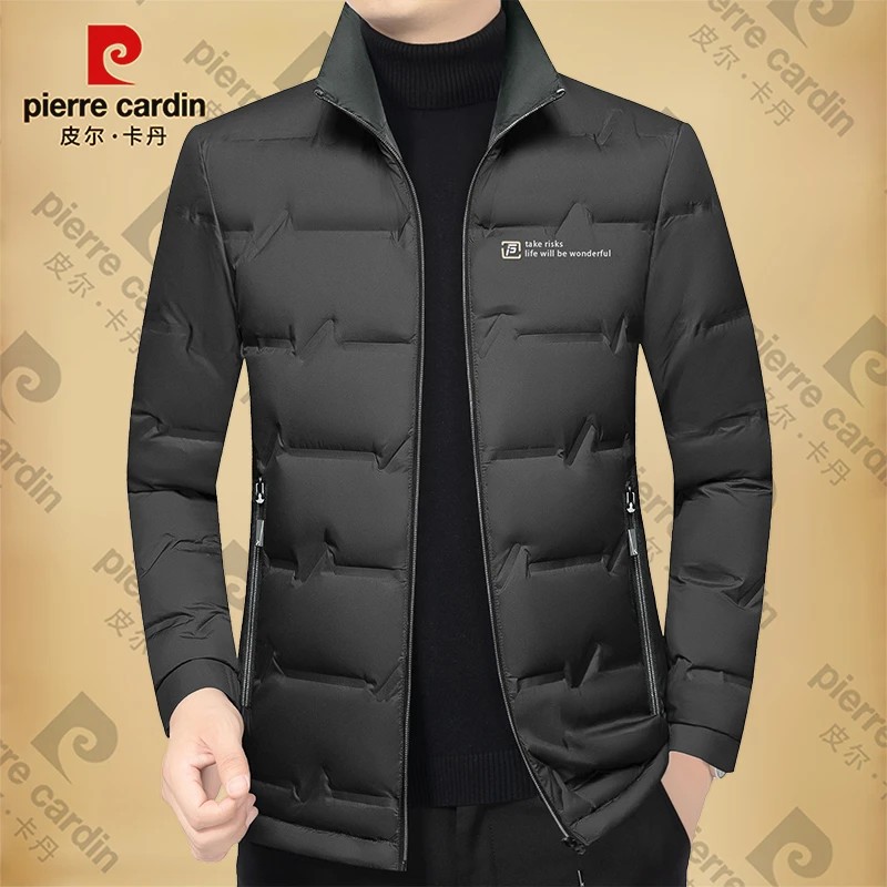 皮尔卡丹男士新款高档商务休闲棉袄秋冬季男装外男士韩版男士棉服