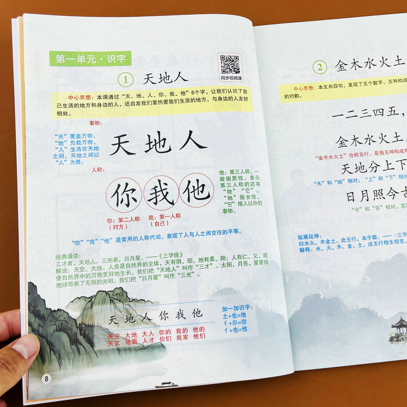 人教版2025新版一年级上册语文课堂笔记教材全解预习讲解复习辅导