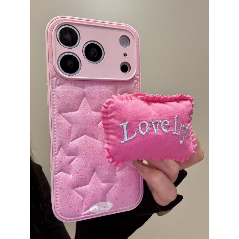 甜美系粉色少女心星星睡枕适用于iphone17promax苹果16手机壳15pr
