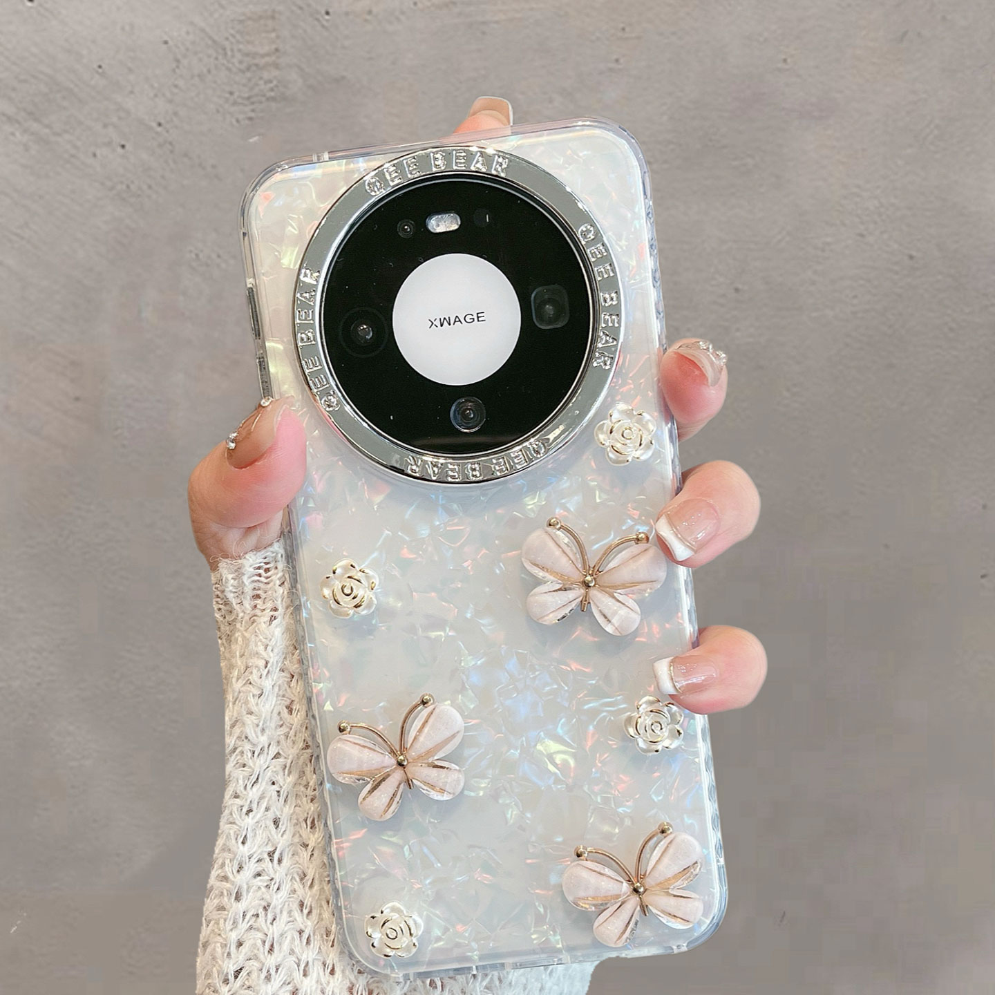 适用于华为mate80手机壳mate80pro透明promax小清新vyg-al00蝴蝶