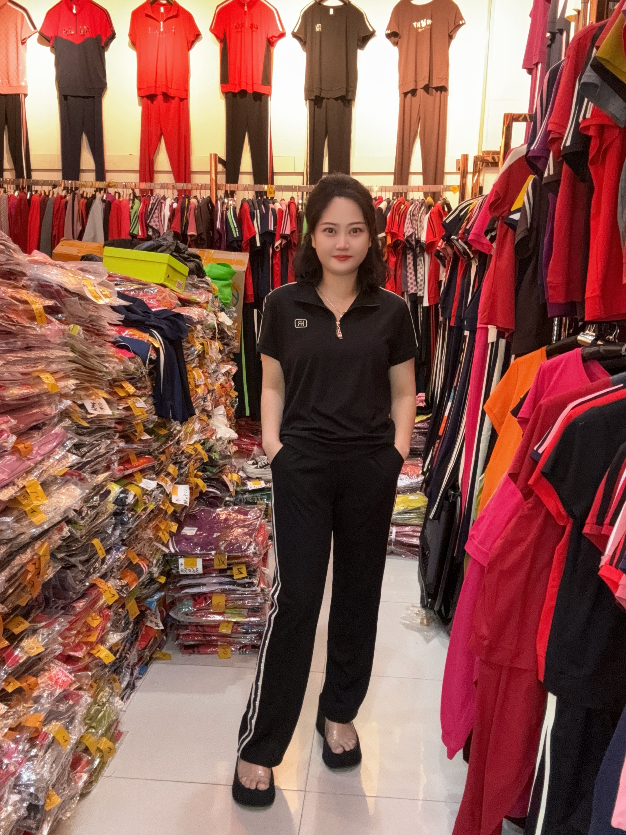 8126翻领短袖长裤休闲套装