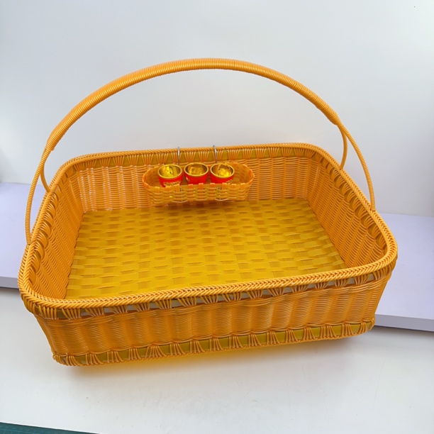 拜神提篮 拜拜篮子手工编织拜神提篮手工编织提篮家用平安蓝
