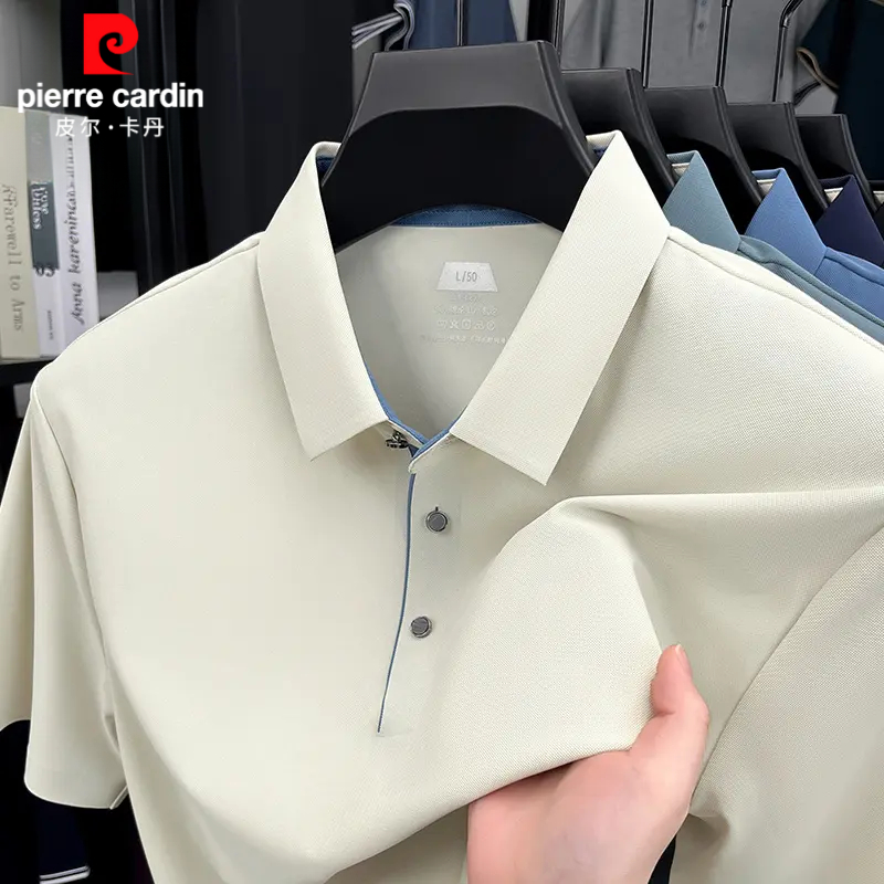【7A抗菌】皮尔卡丹短袖T恤男士2025夏季商务休闲翻领polo衫新款