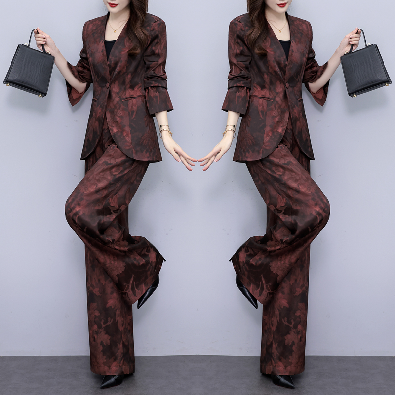 高贵西装三件套女装2025春秋新款阔腿裤长袖名媛西服气质时尚套装