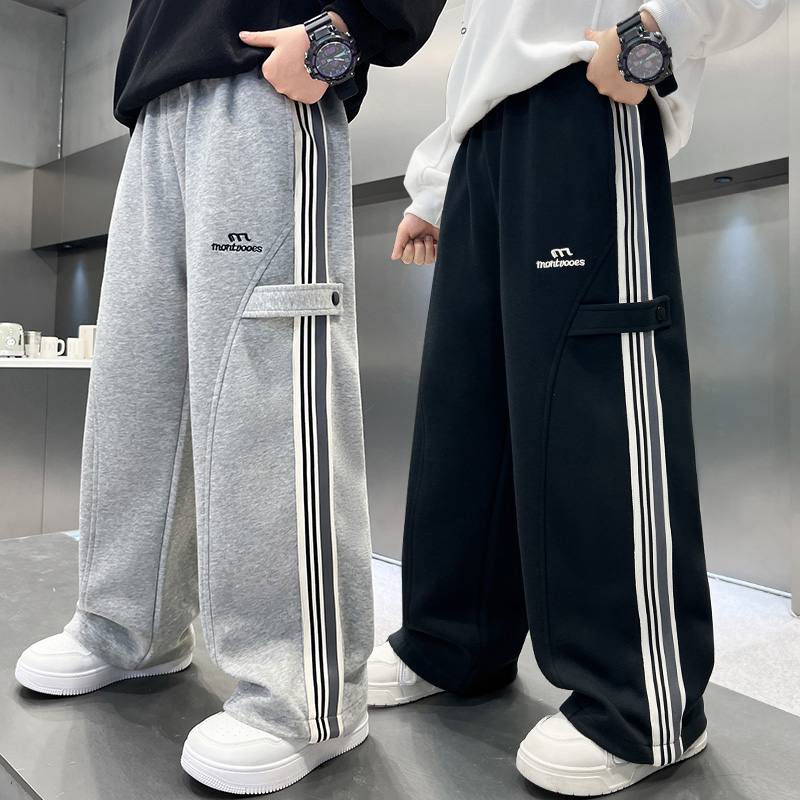 男童秋季卫裤中大童休闲时尚针织百搭宽松长裤儿童运动裤男孩裤子