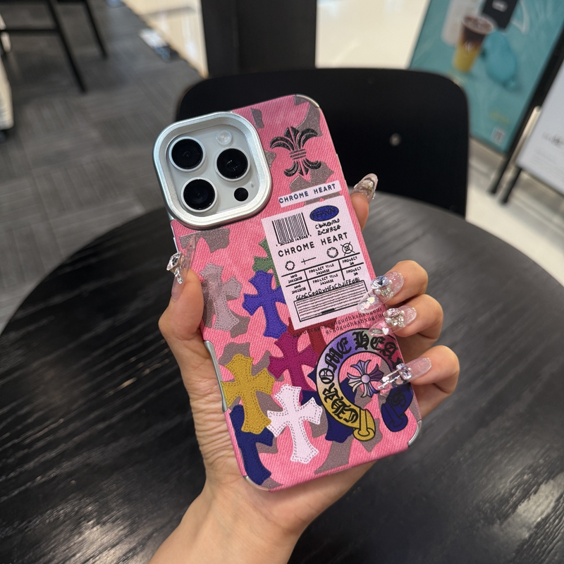 多彩十字牛仔纹适用16promax电镀手机壳iphone14/15pro新款14创意
