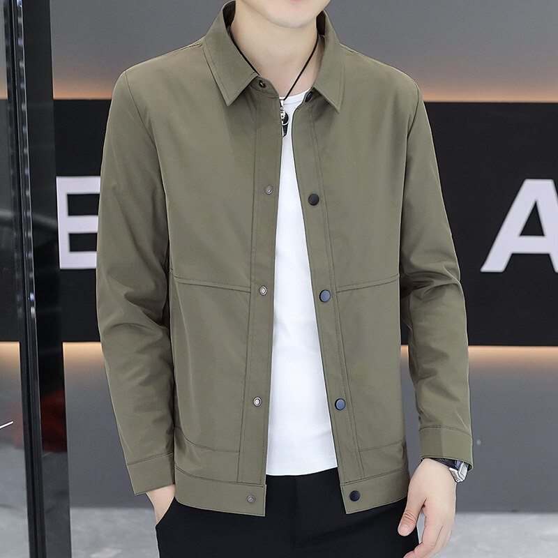 不褪色秋季免烫翻领显瘦春季夹克商务春秋季外套时尚修身夹克外套