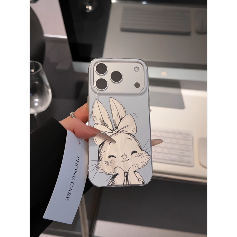 蝴蝶结小兔适用苹果17pro手机壳16p华为p80羽纱imd小米17小众荣耀