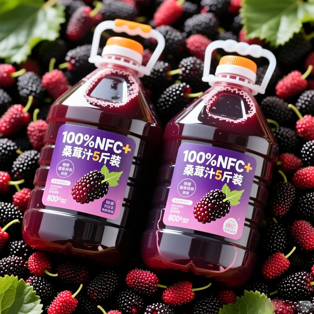 【满满5斤】100%桑葚汁1.25L*2瓶NFC+酸甜解腻网红批发秋冬必备饮品