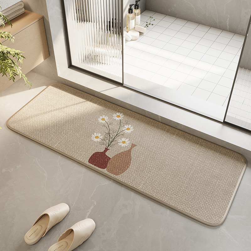 编织浴室防滑地垫卫生间吸水垫速干脚垫淋浴间长条形耐脏编织地毯