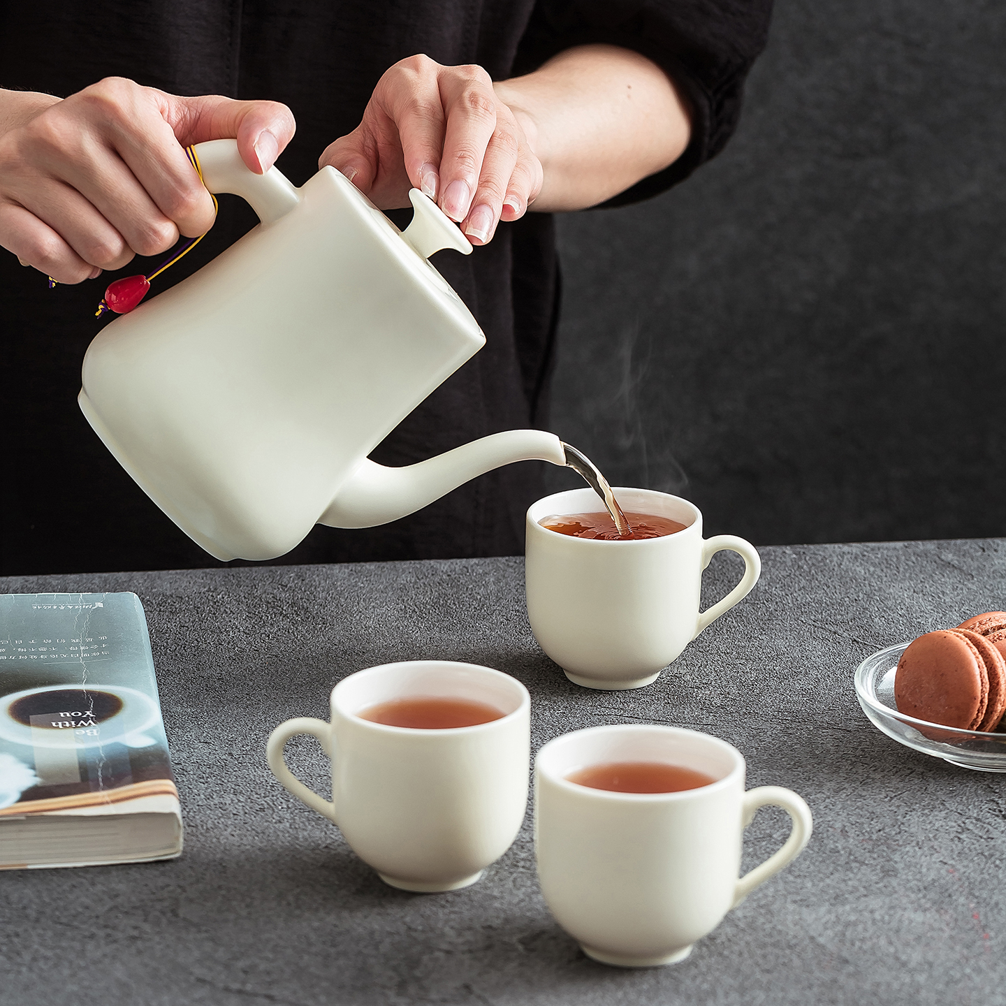 德化白瓷2025年新款特别好看的精致简约客厅家用陶瓷水杯水具套装