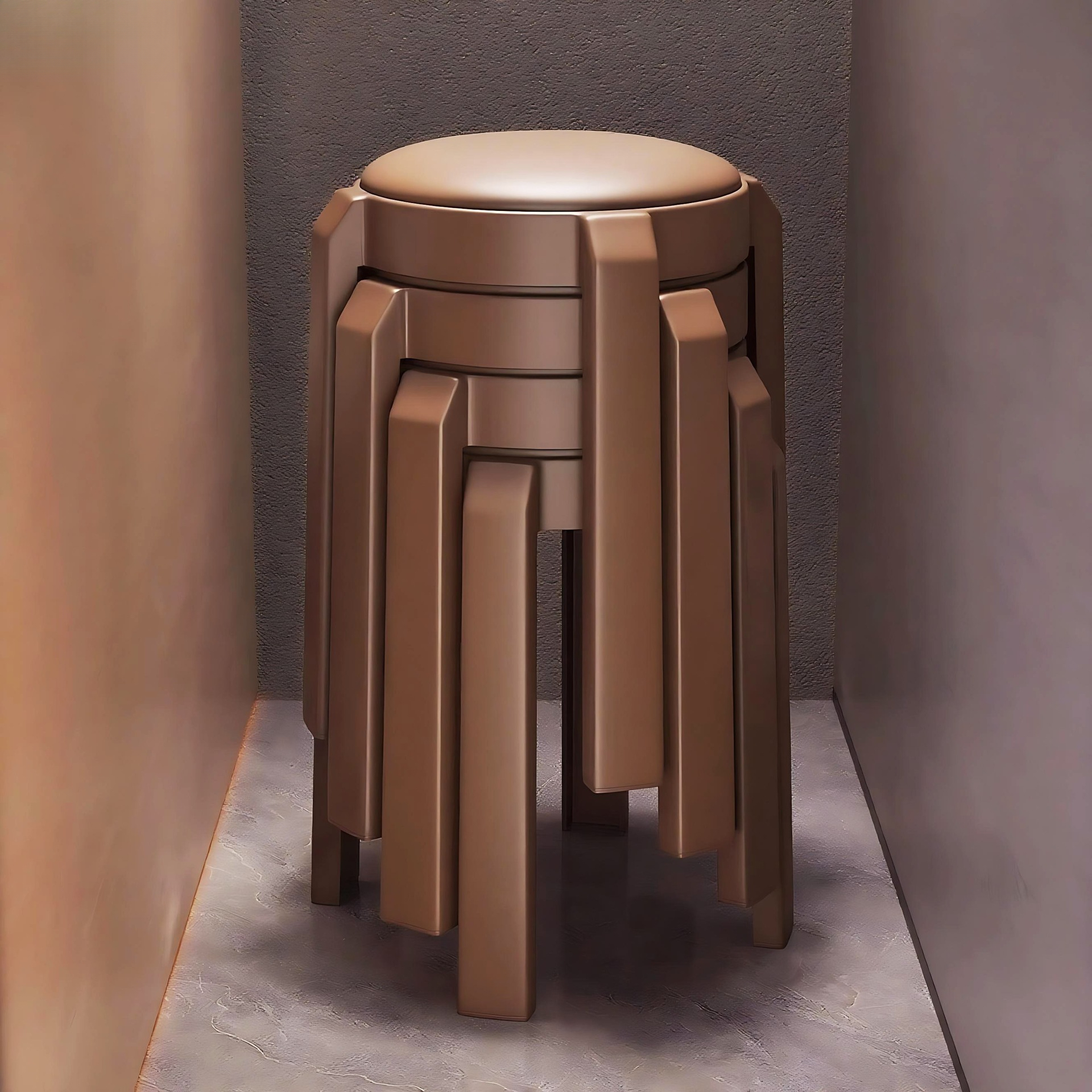 现代简约客厅餐桌椅子家用加厚可叠放软包高级舒适凳轻奢塑料凳子