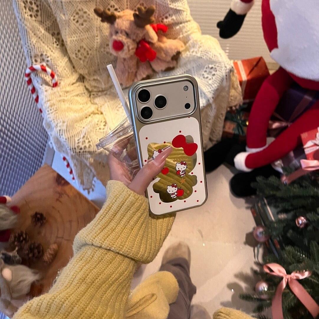 ins风镂空蝴蝶结凯蒂猫适用苹果17promax手机壳华为P70oppo小米17