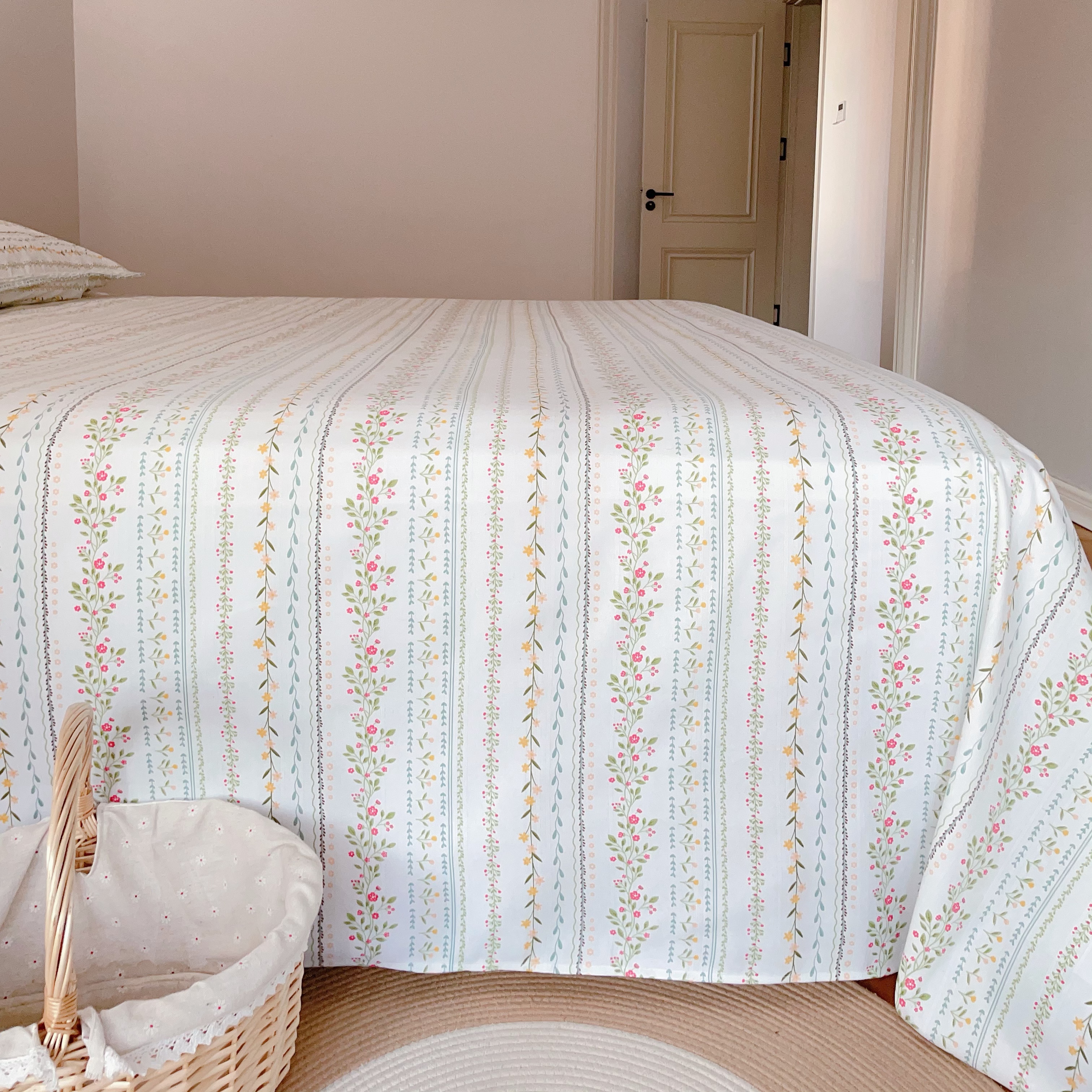 四季布细纱老粗布床单三件套透气软席床上用品凉席床单枕套