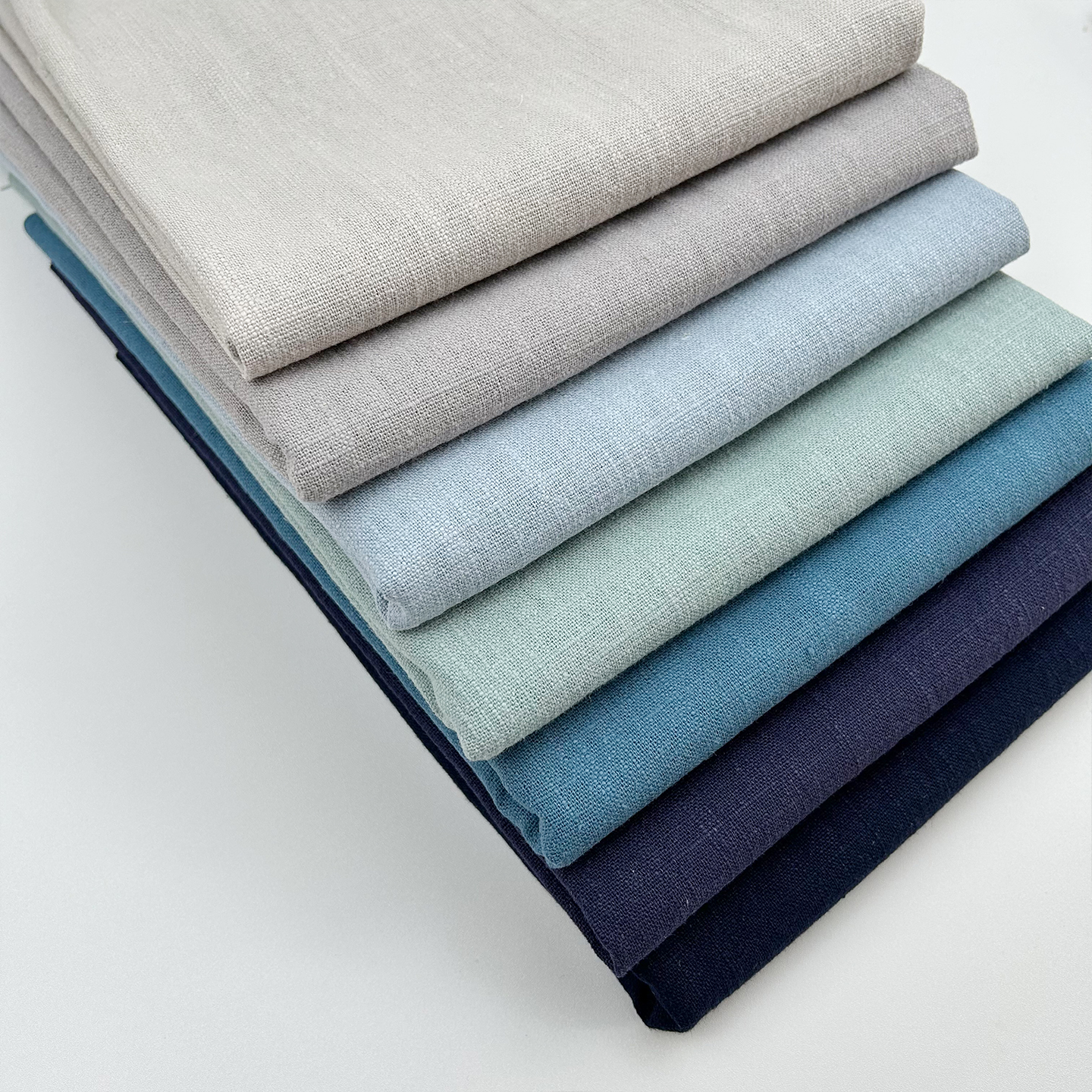 棉麻手工diy莫兰迪灰蓝色系手工布料麻布亚麻棉布服装面料