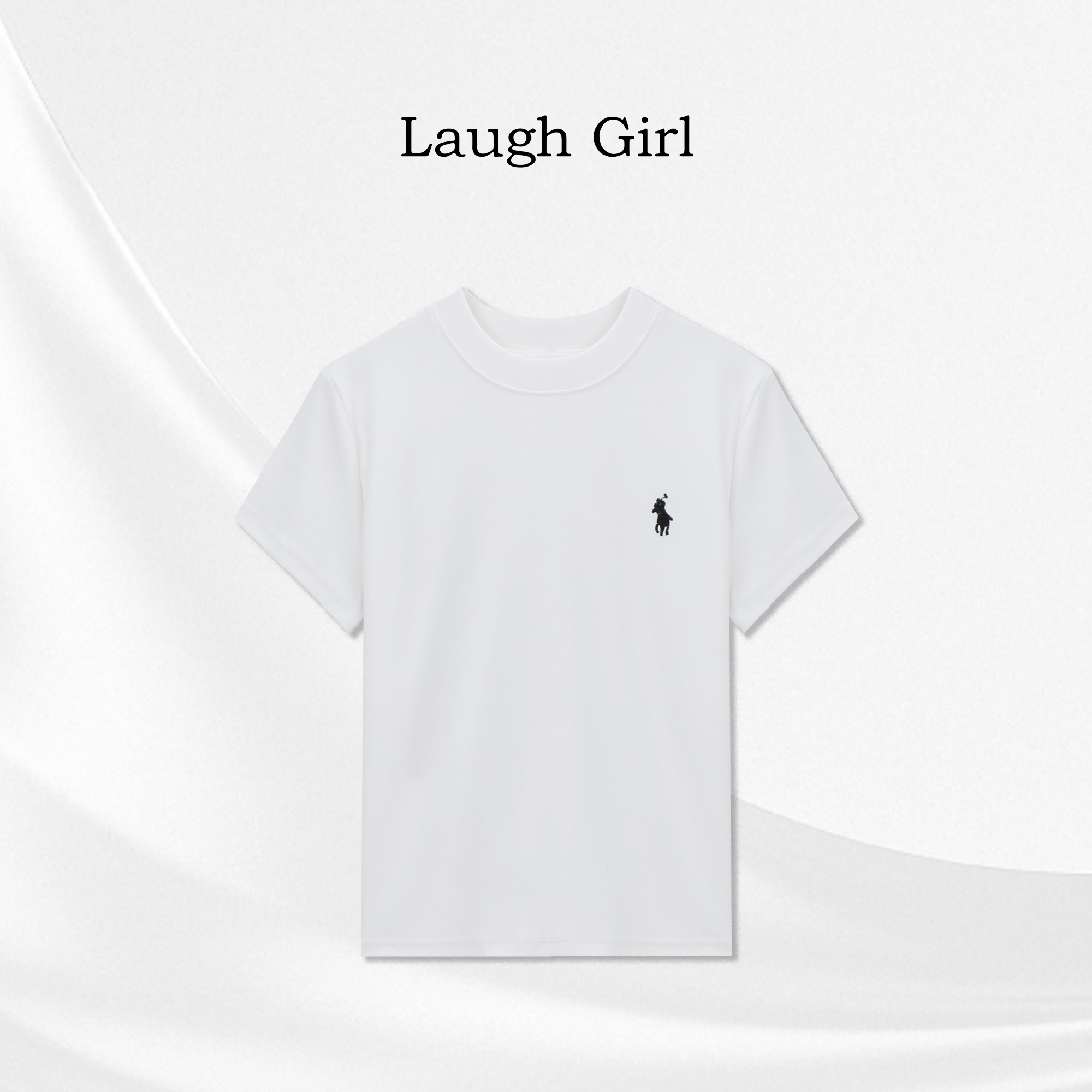 楚楚君 Laugh girl【刺绣小马】圆领小马刺绣百搭短袖T恤TL531079J