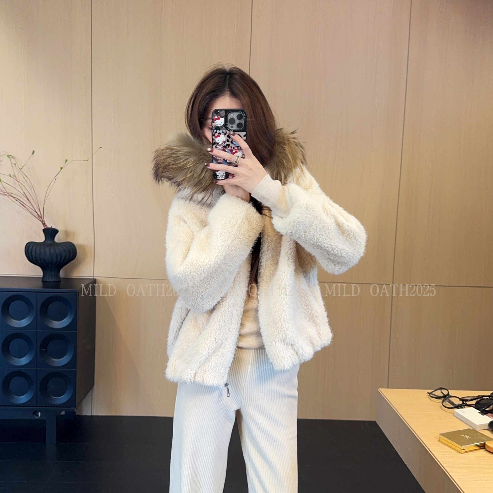 MILD OATH【冬日雪宝】貉子毛领冬季时髦毛毛外套