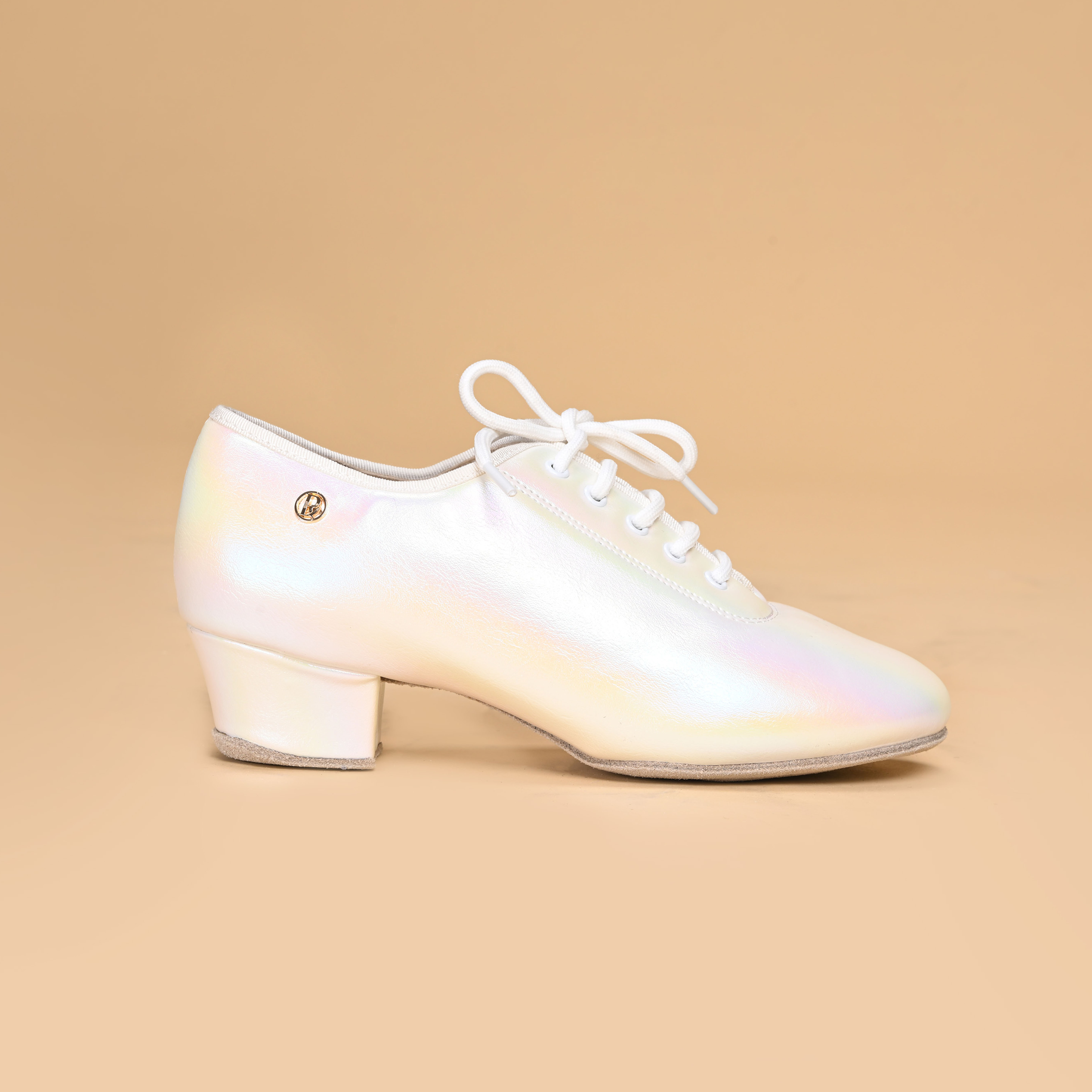 RD 白色炫彩女士教师鞋国标舞交谊舞鞋舒适时尚软底舞鞋