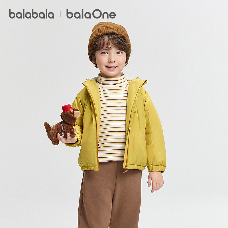 【balaOne】巴拉巴拉儿童棉服女童男童外套童装2025秋冬三防发热