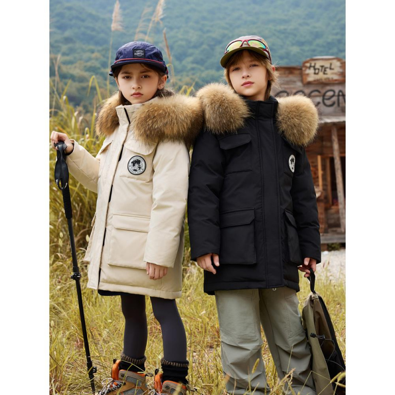 巴拉扣扣新年（专柜同款）新款儿童羽绒服男童女童装中长款中大