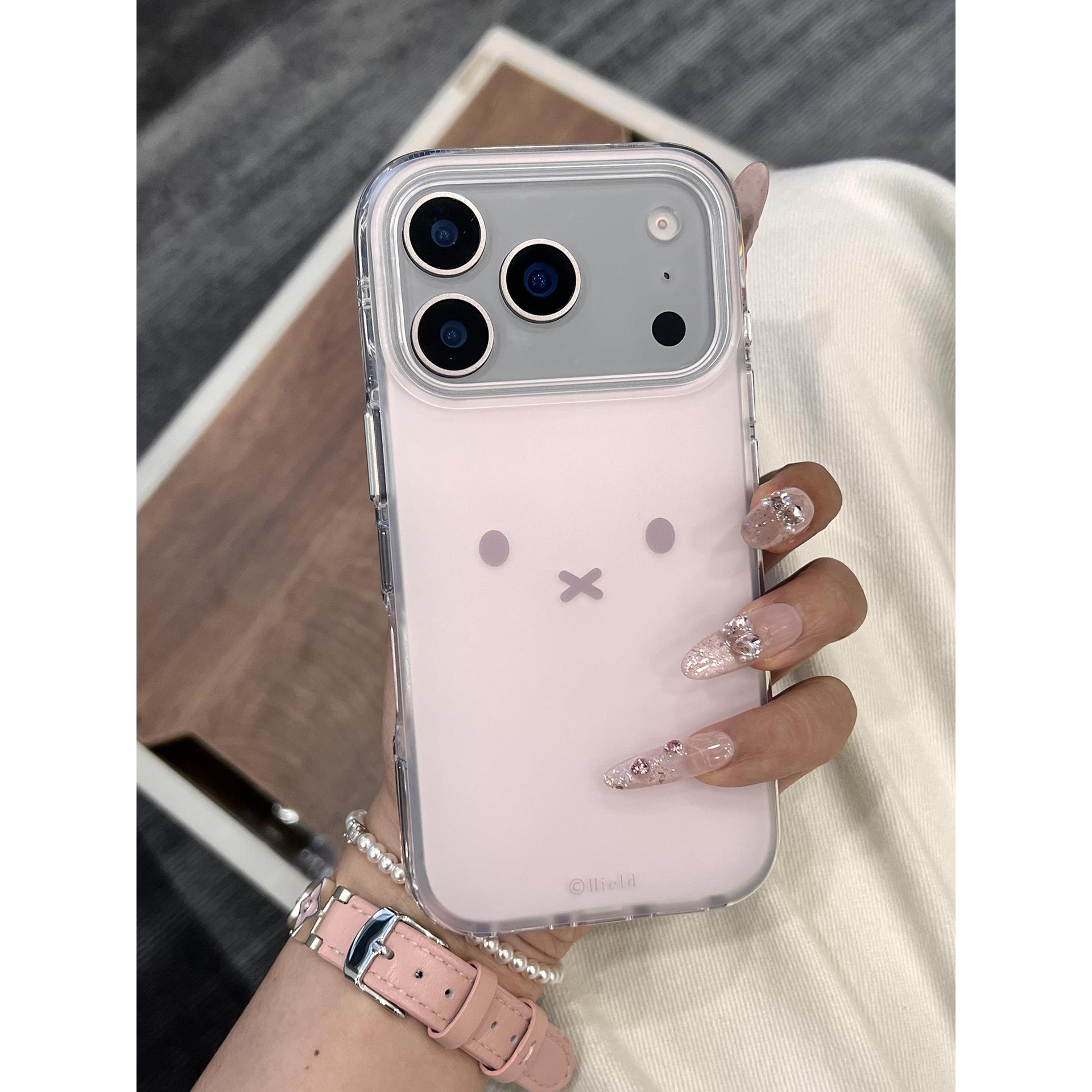 软萌米菲兔表情适用苹果17promax全包手机壳iphone16肤感15磨砂14