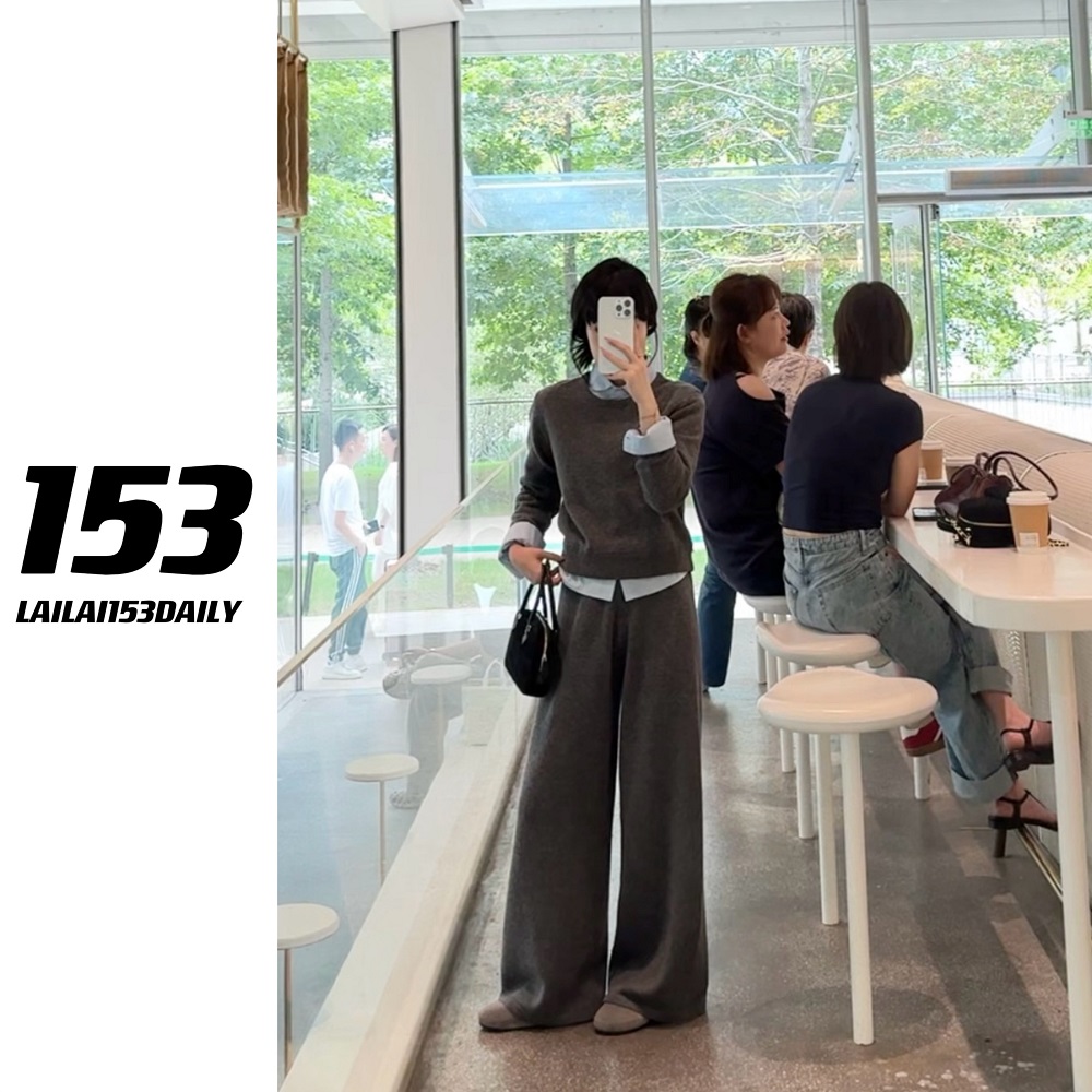 【153的日常】超细澳洲羊毛套装显瘦针织时尚秋季气质25QK6759