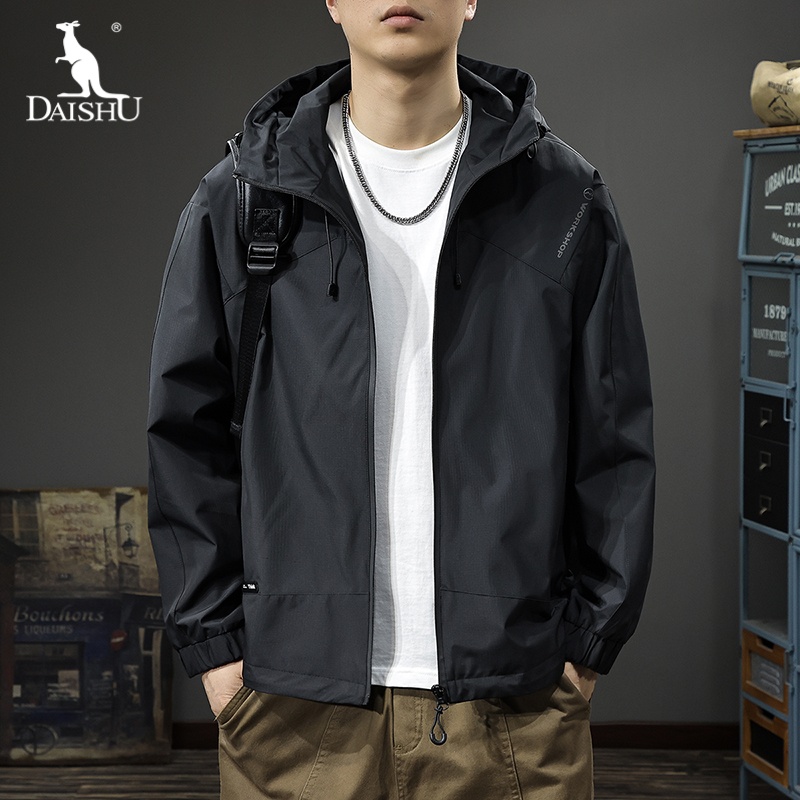 Dai Shu/袋鼠秋冬美式休闲户外冲锋夹克男潮牌连帽防风保暖外套