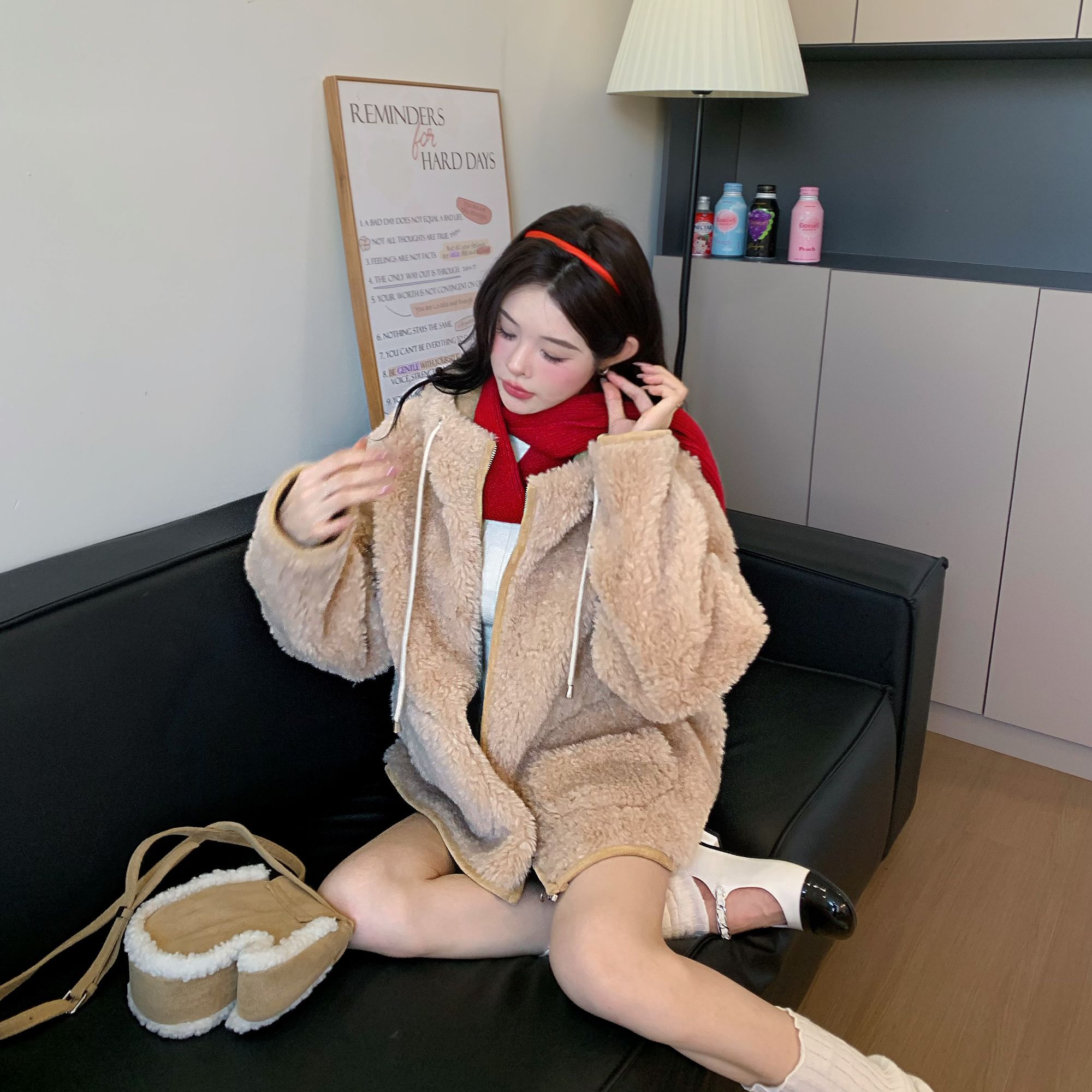 【鞠姐同款】100羊毛时尚外套宽松韩版百搭通勤