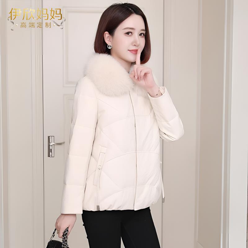 皮羽绒棉服女小个子短款2025新款海宁皮衣棉袄女款狐狸毛冬季外套