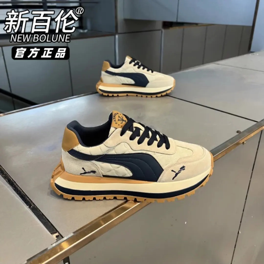 新百伦欧洲站男鞋秋季百搭休闲青少年运动厚底复古老爹小白阿甘鞋